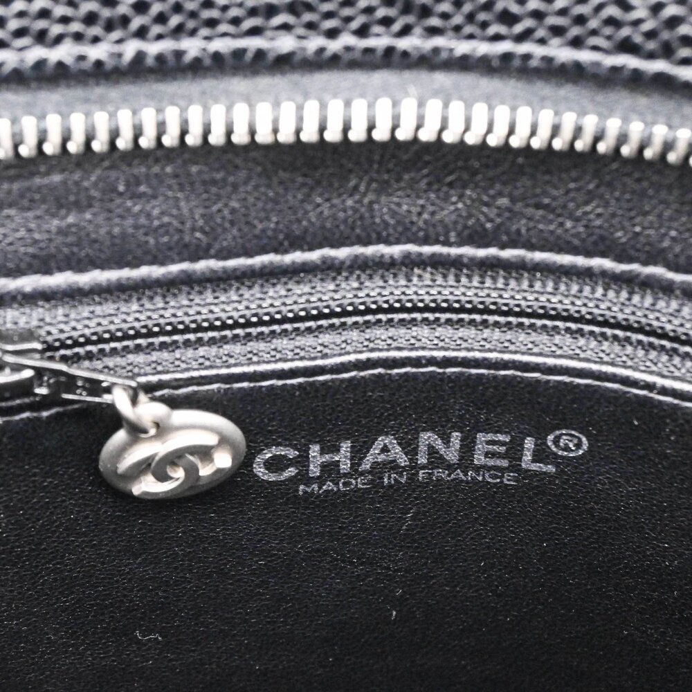 CHANEL Black Caviar Leather Logo Tote Bag - Picture 11 of 15